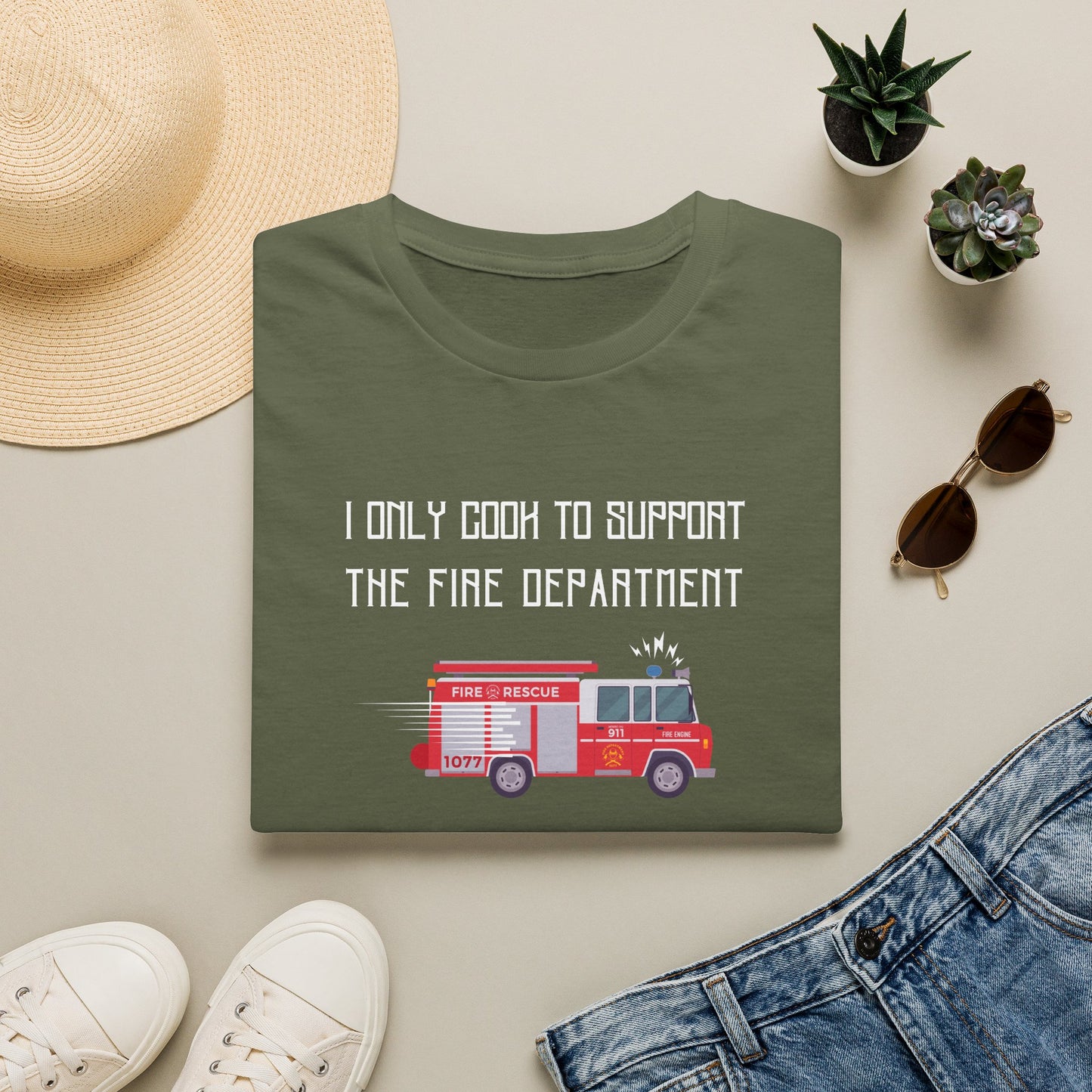 I Only Cook to Support the Fire Department T-Shirt