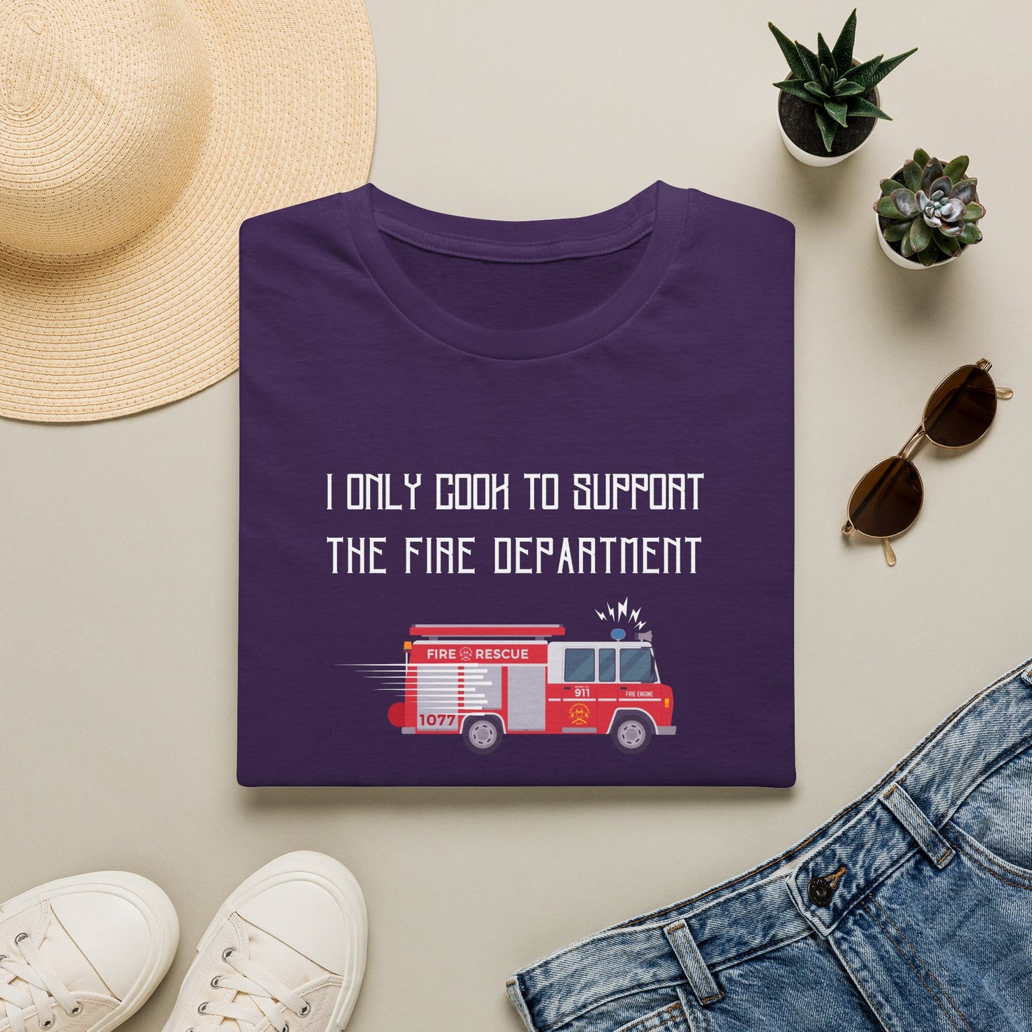 I Only Cook to Support the Fire Department T-Shirt
